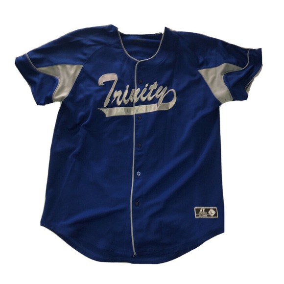 Vintage Trinity Church Blue Baseball Jersey Size‎ Large - Picture 1 of 7